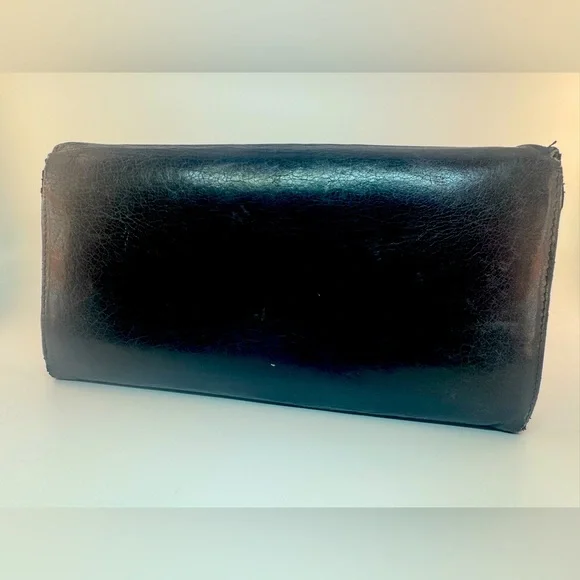 Balenciaga Giant Continental Wallet Black Lambskin Gold Hardware Authentic - Picture 2 of 15